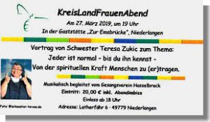 Flyer zum Landfrauentag Niederlangen 2018