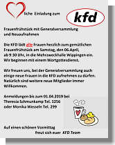 Flyer der KFD zur Generalversammlung