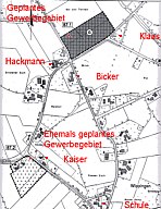 Wippinger Karte mit dem geplanten Gewerbegebiet