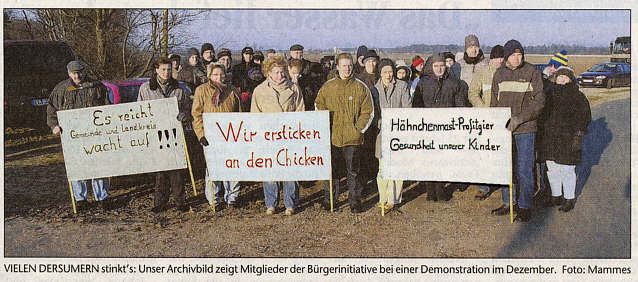 Demonstration im Dezember 2002 in Dersum