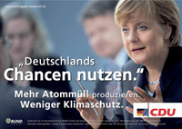 Verfremdetes Wahlplakat der CDU