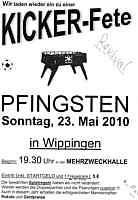 Flyer für Kickerturnier in Wippingen am Pfingstsonntag, den 23. Mai.