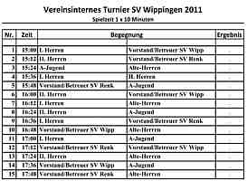 Flyer des SV Wippingen zum vereinsinternen Fußballturnier 2011