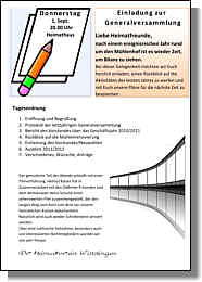 Einladung zur Generalversammlung des Heimatvereins