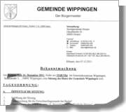 Einladung zur Gemeinderatssitzung am 16.12.2011