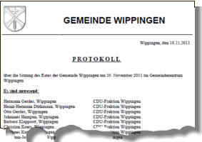 Protokoll der Gemeinderatssitzung vom 10.11.2011