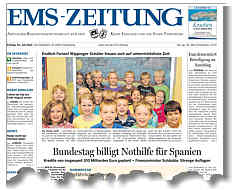 Titelseite der Ems-Zeitung vom 20.07.2012