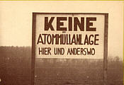 Protestschild in Wippingen 1976