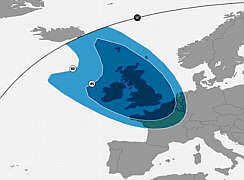 Enger Footprint auf die britischen Inseln