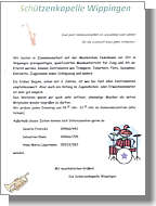 Flyer der Schützenkapelle