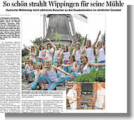 Mühlenfest Wippingen 2014, Ems-Zeitung vom 10.06.2014