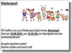 Flyer zum Kindersport