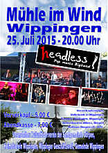 Plakat Headless-Konzert in Wippingen am 25. Juli