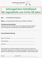 Flyer zum und Einverständniserklärung für den Schnupperkurs des Schießvereins