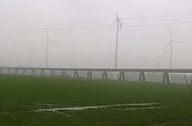 Zerstörter Rotor der Windkraftanlage in Neudörpen