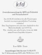 Flyer zur Generalversammlung der KfD