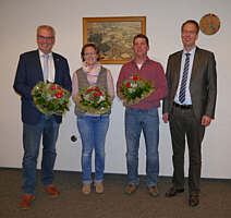 v.l.:  Brgermeister Hermann Gerdes, 2. stellvertr. Brgermeisterin Barbara Klapprott, 1. stellvertr. Brgermeister Johannes Hempen, DrpensSamtgemeindebrgermeister Hermann Wocken