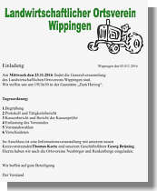 Flyer des Landwirtschaftlichen Ortsvereins Wippingen