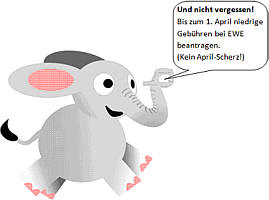 Elefant mit Sprechblase