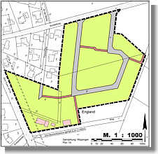 Planentwurf für neues Baugebiet