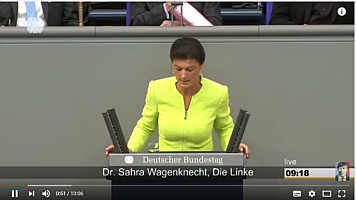 Sahra Wagenknecht im Bundestag