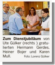 Ems-Zeitung vom 15.08.2017 über Ute Gülker