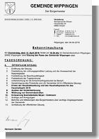 Einladung zur Gemeinderatssitzung