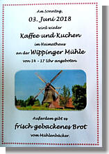 Flyer zum Kaffee und Kuchen im Heimathaus