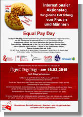 Flyer mit Aufruf zum Equal Pay Day