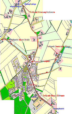 Die Route des Festmarsches. Zum Vergr��ern des Plans bitte anklicken!
