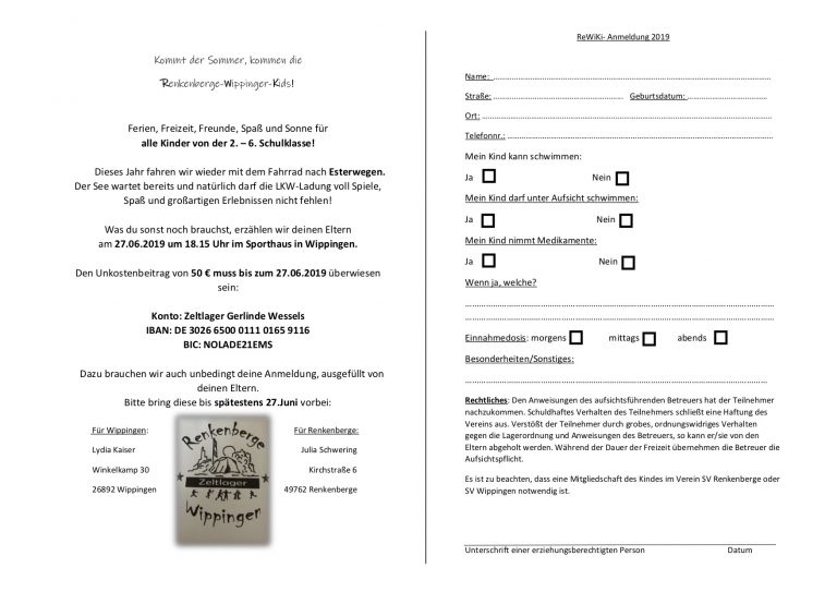 Jetzt zum Sommerzeltlager anmelden – Hallo-Wippingen