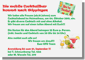 Flyer KFD Mobile Cocktailbar 2019