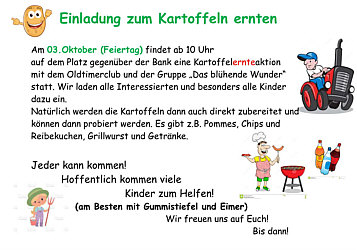 Flyer Kartoffeln ernten 03.10.2019