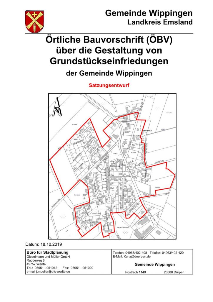 Satzung über die Gestaltung von Grundstückseinfriedungen