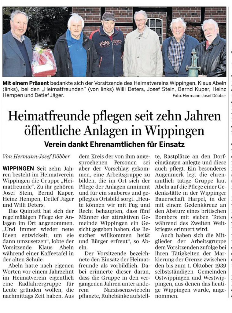 Ems-Zeitung vom 27.11.2019 - Wippinger Heimatfreunde