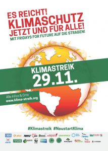 Flyer des Unterstützungsbündnisses zum Klimastreiktag 29.11.2019