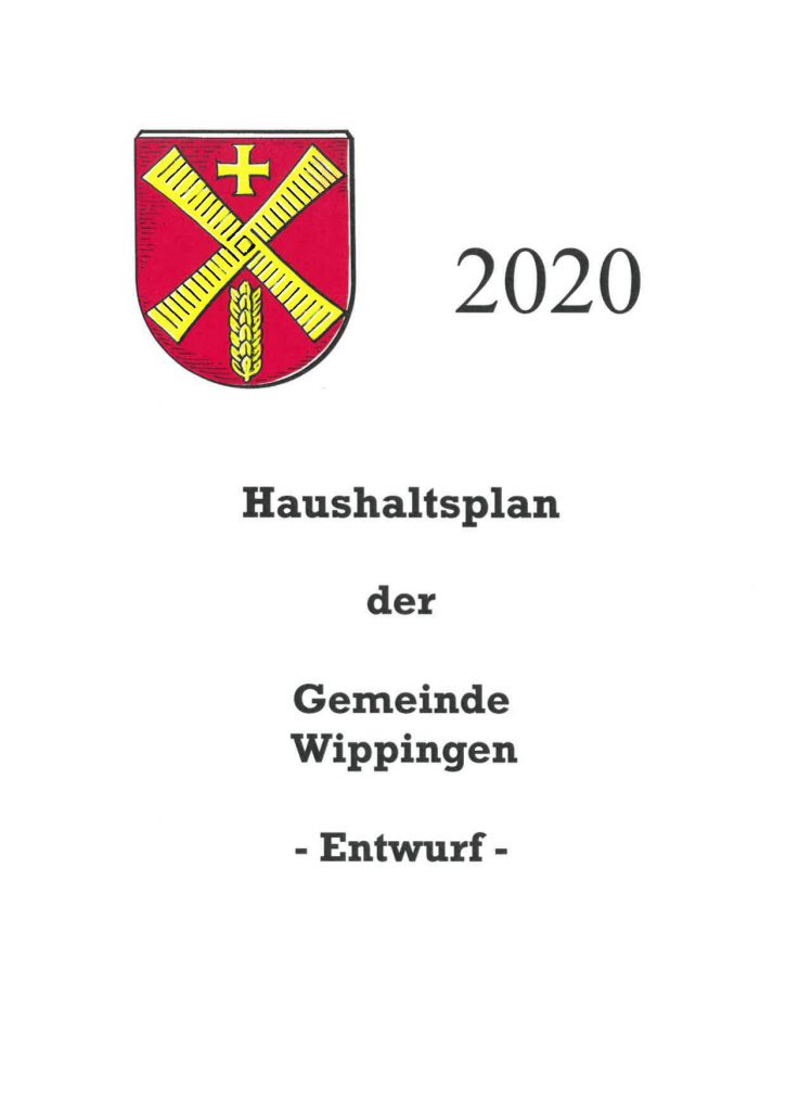 Haushaltsplan der Gemeinde Wippingen 2020