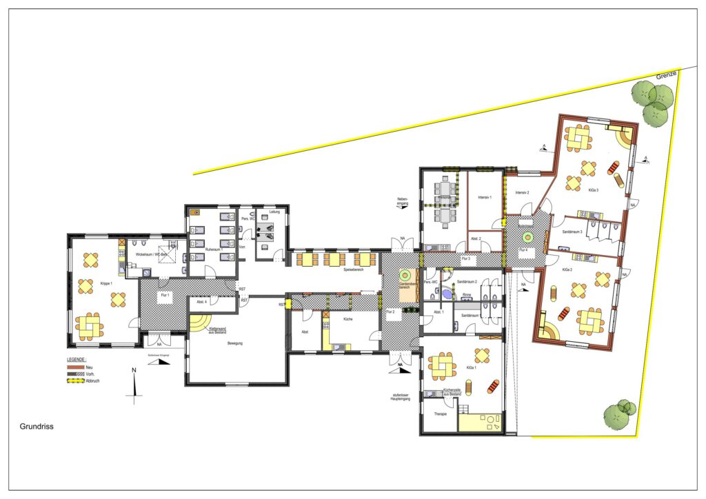 Grundriss Kindergarten Wippingen nach dem Anbau 06/2020