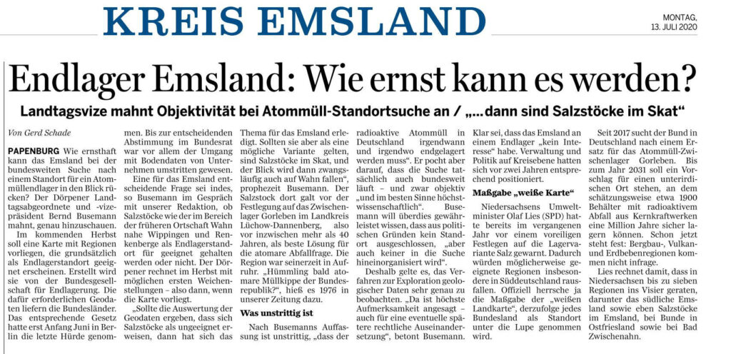 Ems-Zeitung vom 13.07.2020