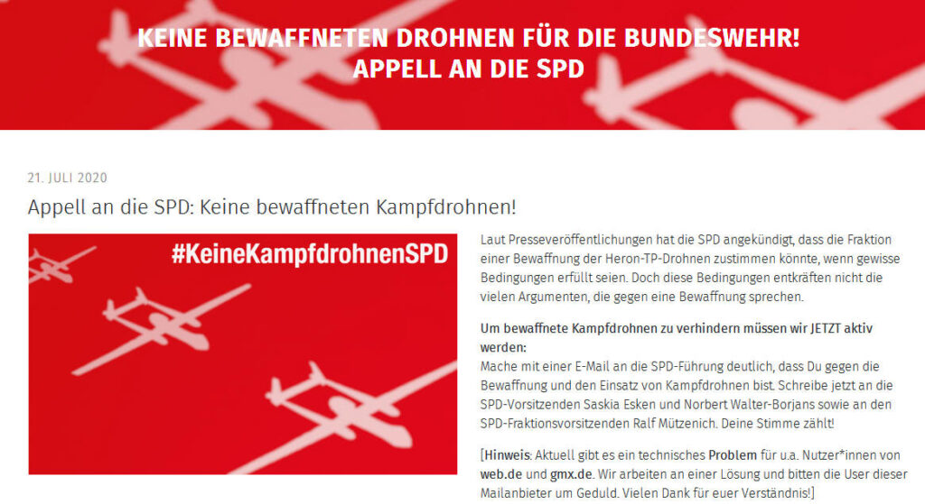 Zur E-Mail-Aktion: Appell an die SPD