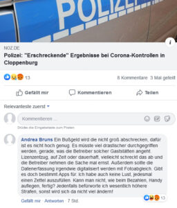 Screenshot von der EZ-Facebook-Seite