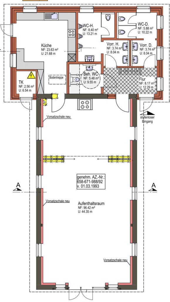 Plan des Umbaus am Heimathaus