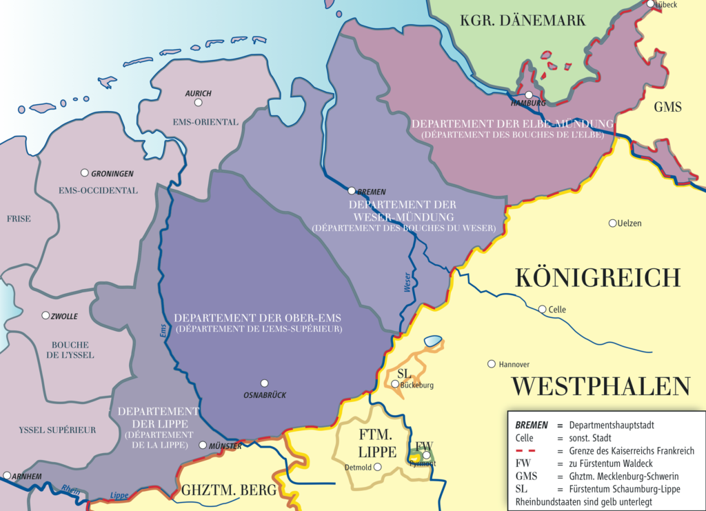 Die hanseatischen Departements - Grafik Freie Lizenz Wikipedia