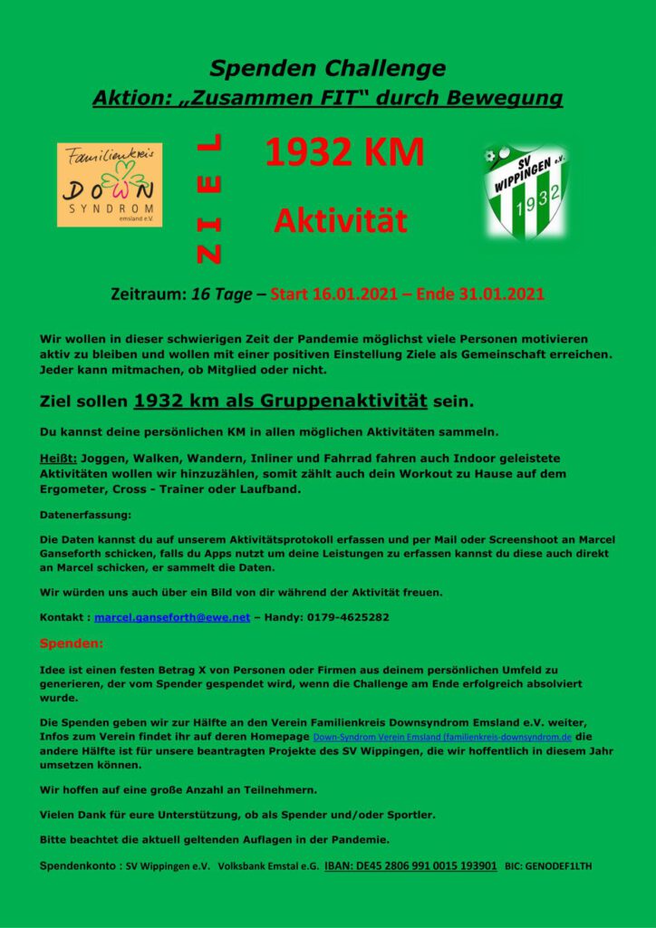 Flyer des SV Wippingen "Zusammen FIT"