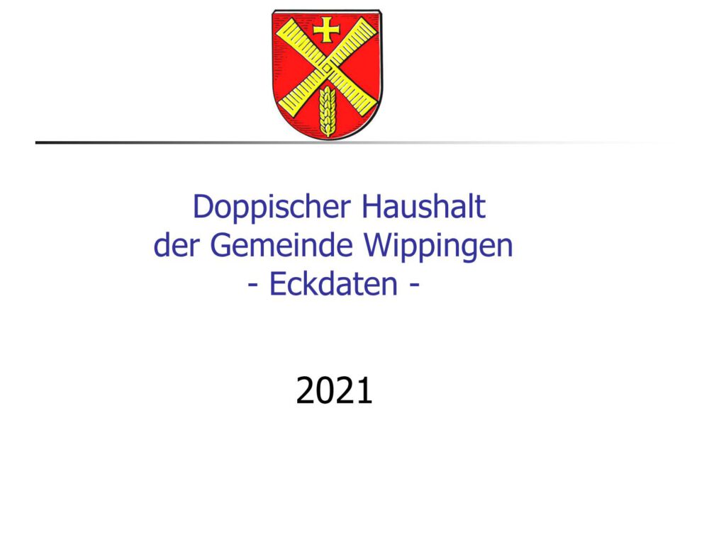 PowerPoint-Präsentation mit den Eckdaten des Wippinger Gemeinde-Haushalts 2021 