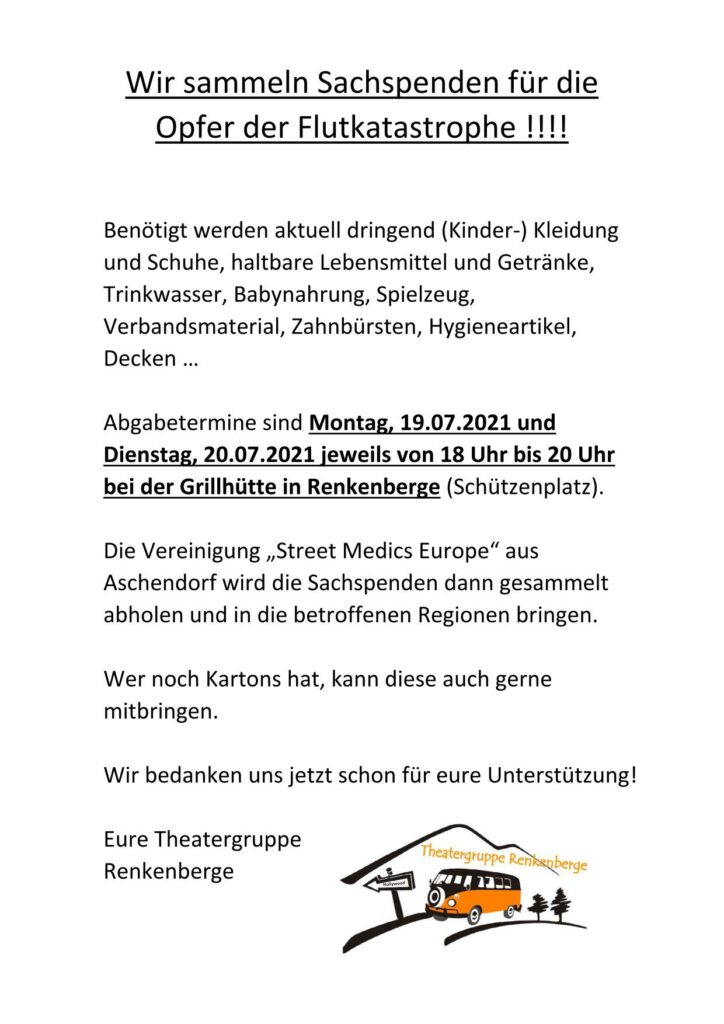 Flyer der Theatergruppe Renkenberge