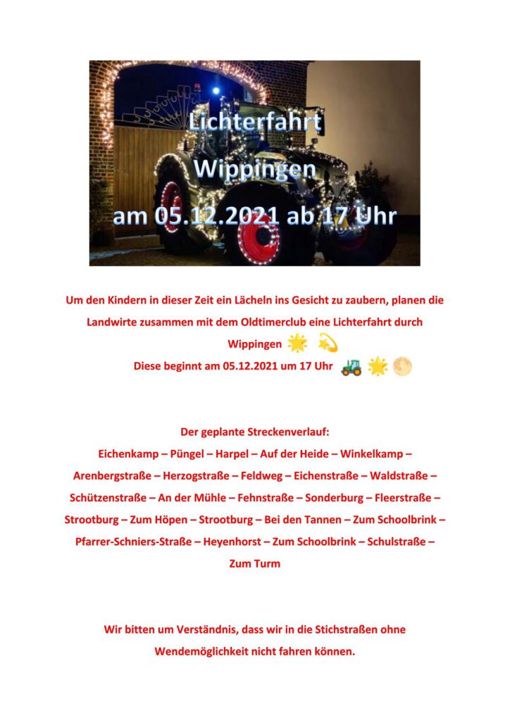 Flyer zur Lichterfahrt am 5.12.2021