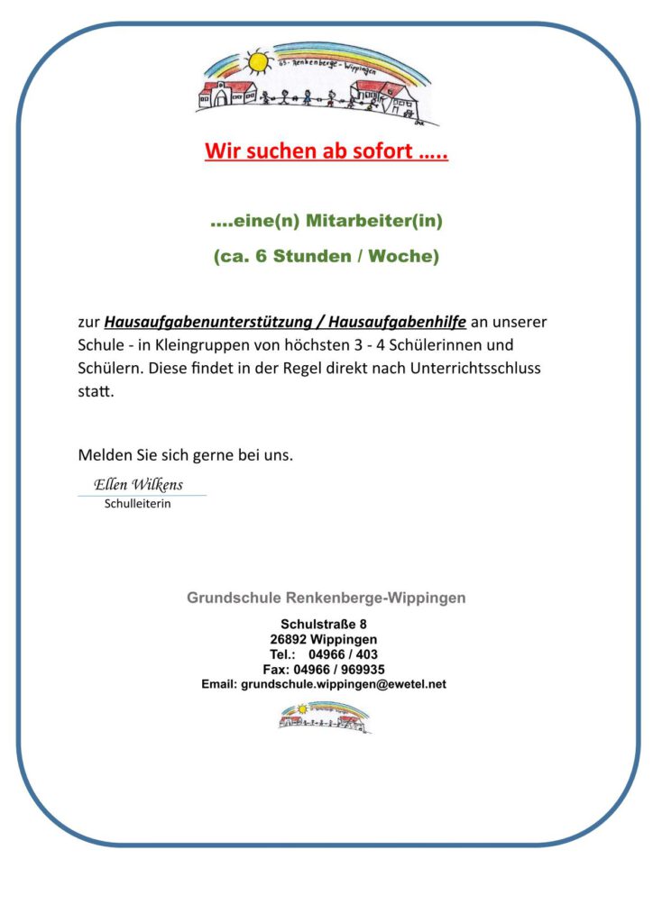 Flyer Hausaufgabenhilfe