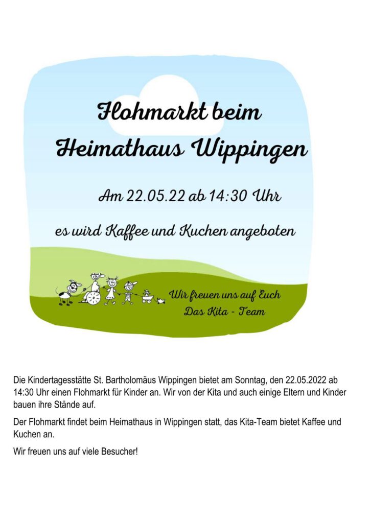 Flyer zum Flohmarkt des Kindergartens am 22.05.2022