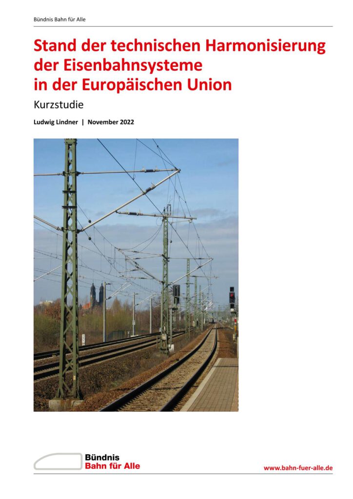 Kurzstudie von Bahn für Alle über die Harmonisierung der europäischen Eisenbahnsysteme